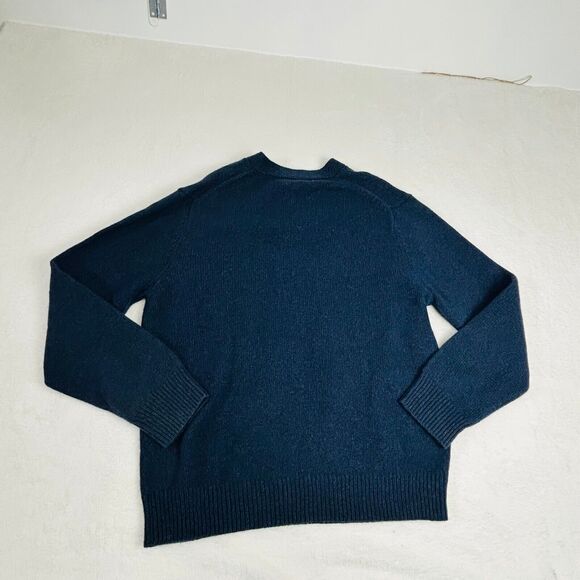 NWT Gap Wool Sweater Size XL Navy Blue‎ Angora Patchwork Textured V-Neck Preppy - Picture 14 of 16